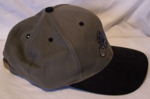 Otto cap hat with awesome motorcycle embroidery one size adjustable black &amp; gray