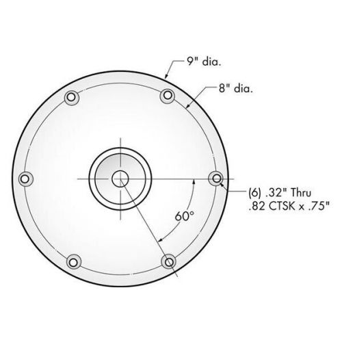 Attwood 238312-1 - 238 series 9&#034; d clear coat clear coat aluminum socket round