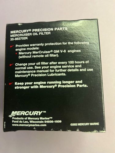 Mercury-mercruiser 35-883702k  gm v-6 oil filter new oem