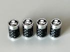 Tyre valve caps dust caps pirate skull cross bones carbon fibre x 4 uk seller