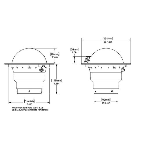 Ritchie ss-5000w supersport compass - flush mount - white