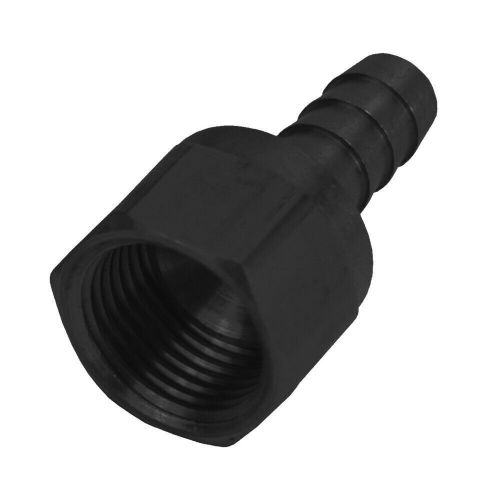 Fitting hose end straight 3/8&#034; barb to 8 an female swivel aluminum black anodize