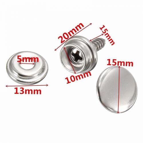 75 pcs/set stainless steel screw snap fastener kits press studs for boat canvas