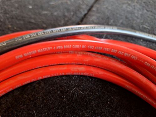 15&#039; black and 15&#039; red emp marine master 4awg boat power cable with fittings