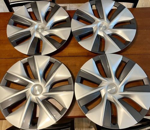 Oem tesla model y gemini 19&#034; wheel cover hubcap (set of 4)