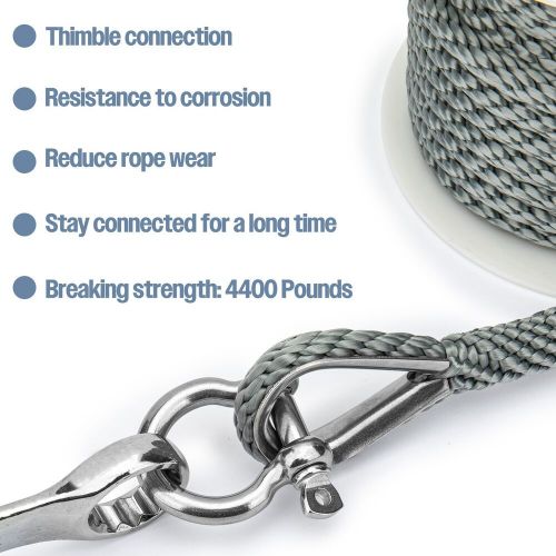 Anchor rope braided anchor line 3/8inch 50 ft premium solid braid mfp boat rop