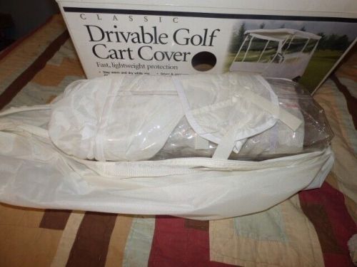 Classic  drivable 2 person golf cart enclosure cover for club cars - white