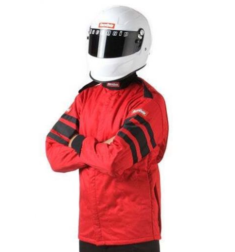 Racequip 121015rqp 120 series driving jacket sfi 3.2a/5 red/black stripe large