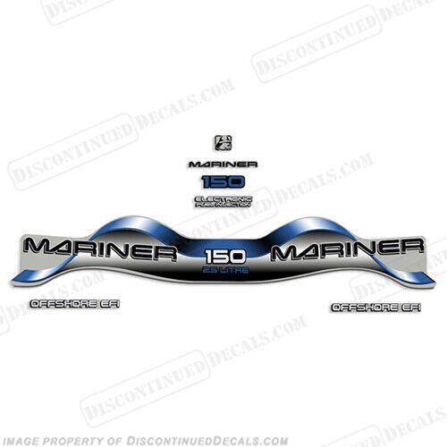 Fits mariner 150hp 2.5 liter &#034;offshore efi&#034; decal kit - blue