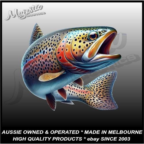 Rainbow trout - 160mm x 140mm  - boat - fishing -  decal / sticker