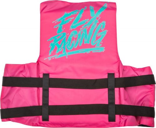 Fly racing adult nylon life vest neon pink/teal xs