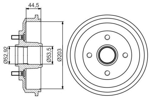 2x brake drums (pair) fits ford fiesta mk5 1.3 rear 01 to 08 set bosch 1151001