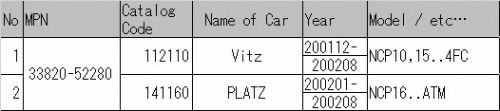 Toyota 33820-52280 transmission control cable assy genuine parts vitz platz