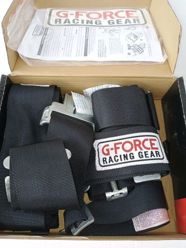 Used g-force racing gear 5 point pro pd-lap racing harness # 6000bk, sfi 16.1