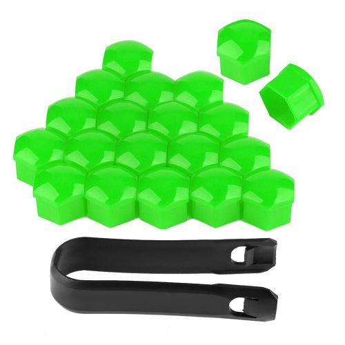 20pcs 17mm nut car wheel auto hub screw protection anti theft cover green