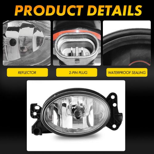 For 2007-2009 mercedes benz e320 r320 e63 amg fog lights clear glass lens lamp n