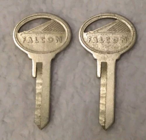 (2) vintage ford falcon key blanks automobile nos die cut embossed logo