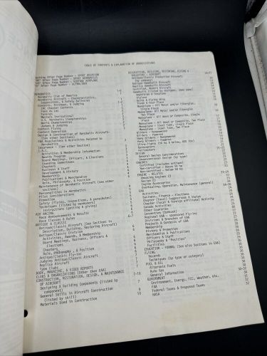 Reference guide to experimental aircraft association articles 1981