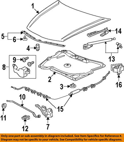 Honda oem 74827sk8003 hood-hood bumper