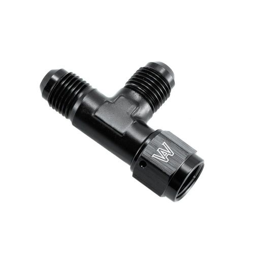 3 way tee t-piece fitting adapter an6 an6 female to 6an male black aluminum