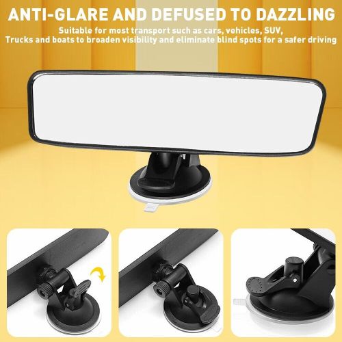 Car rear mirror universal view auto interior mirrorr wide suction cup mirror