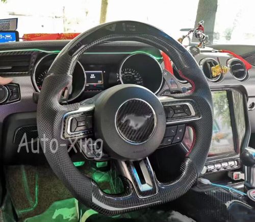 Smart led carbon fiber steering wheel for ford mustang shelby gt350 gt 2015-20