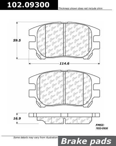 Centric 102.09300 brake pad or shoe, front-c-tek metallic brake pads