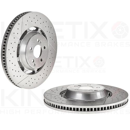 For mercedes sl55 amg front drilled grooved brake discs brembo pads wire 390mm