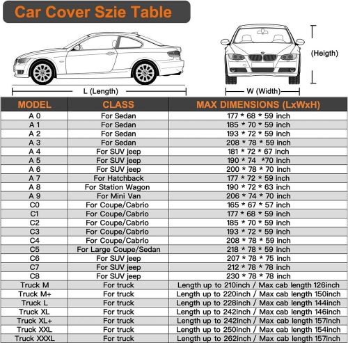 Kayme 6 layers car cover waterproof all weather for automobiles, outdoor full...