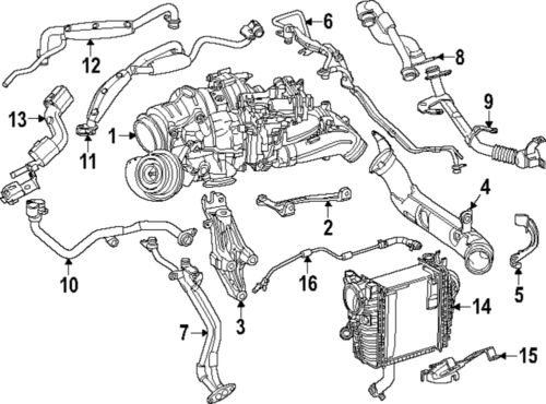 Genuine mercedes-benz turbocharger oil line 654-180-44-01