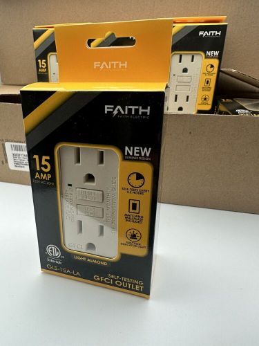 Faith 15a gfci outlet, non-tamper-resistant gfi duplex 1-pack, light almond