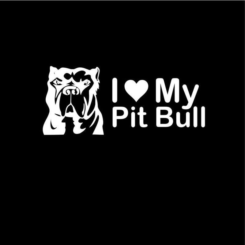 I love my pitbull vinyl decal sticker  window car truck drift jdm dog