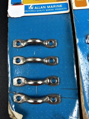 Vintage 4-pack lot of 2  nickel plated brass eye straps hardware