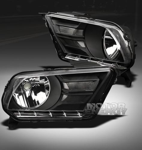 2010 2011 2012 2013 ford mustang 2dr base/gt crystal headlights black left+right