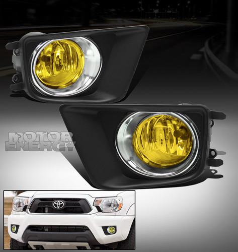 2012-2013 toyota tacoma bumper yellow fog light+chrome trim cover+harness+switch