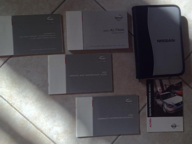 03-2003 nissan altima owner's manual with complete books and zipper case