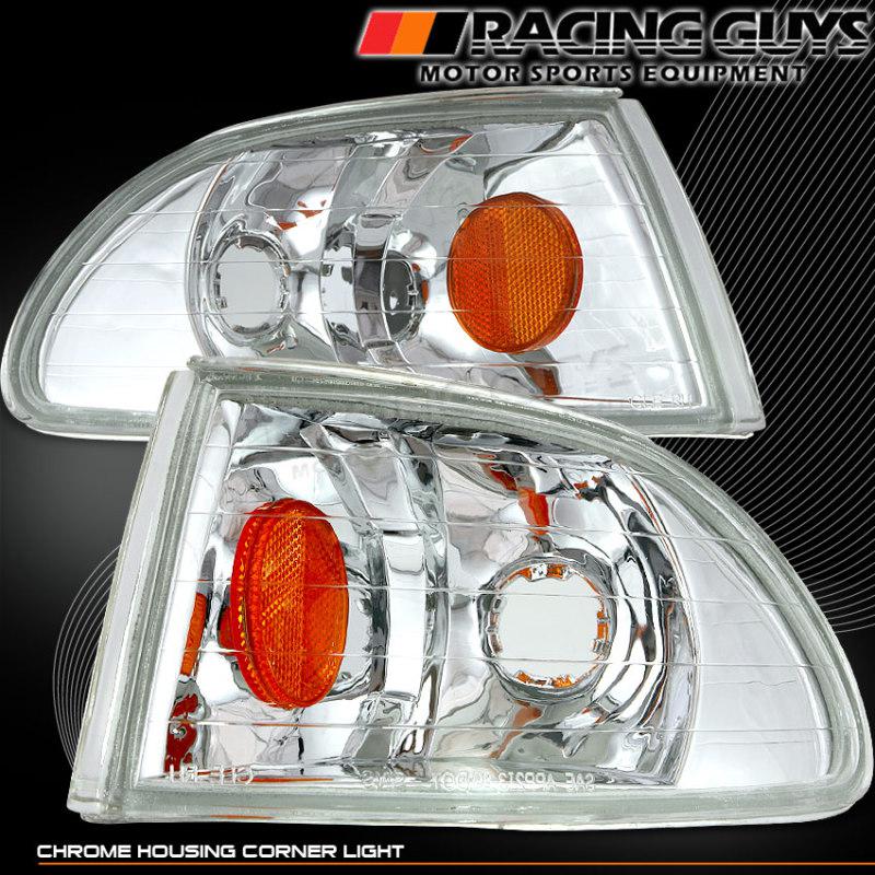 92-95 honda civic sedan chrome amber corner signal parking lamp light set ex eg