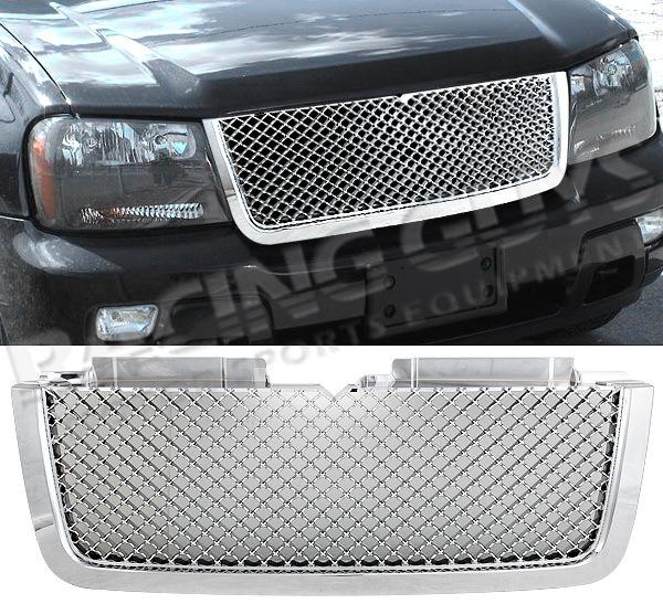 06 07 08 chevy trailblazer mesh vertical style front chrome grille grill lt new