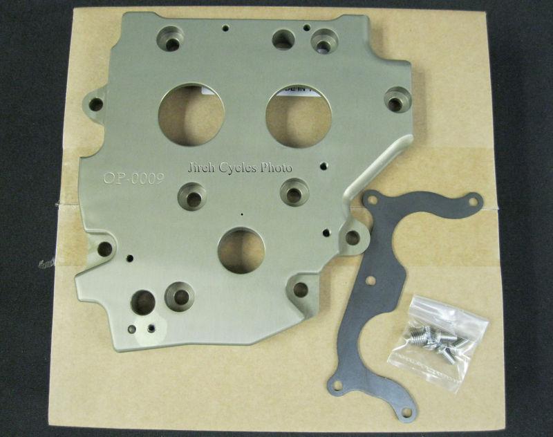 Oil pump gear drive backing plate for harley twin cam engines