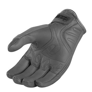 New icon justice leather short gloves, gray, med/md