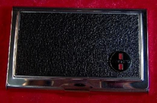 Camaro - stainless steel & leather business card case