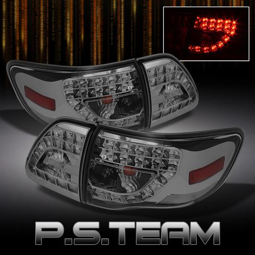 2009-2010 toyota corolla ce le s xrs 4pcs all smoked led tail lights lamps