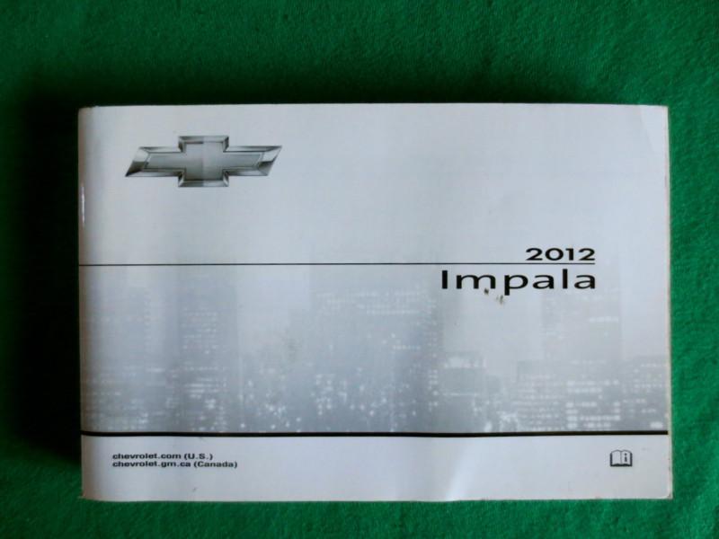 2012 12  chevrolet impala owners manual only j2