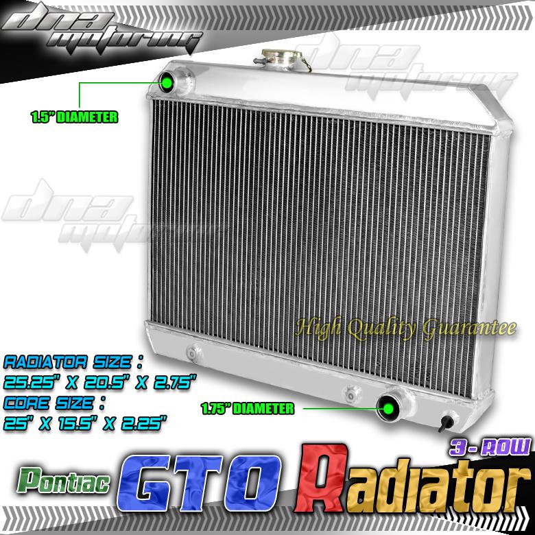 Tri core full aluminum 3-row racing radiator 65-66 pontiac gto/tempest/lemans