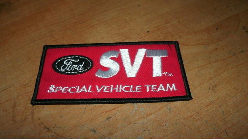 Ford mustang svt special vehicle team red black patch mustang cobra lightning