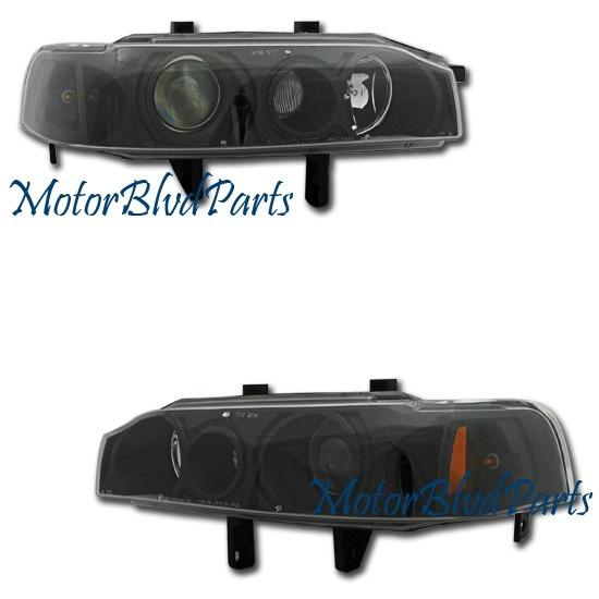 90-93 honda accord black projector headlights headlamps