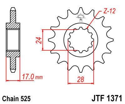 Jt sprocket front 15t chromoly steel fits honda cb600 f (599) 2004-2006