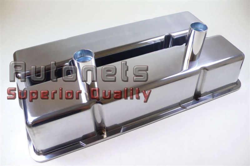 Polished aluminum chevy small block circle track racing valve cover 283-350 tall