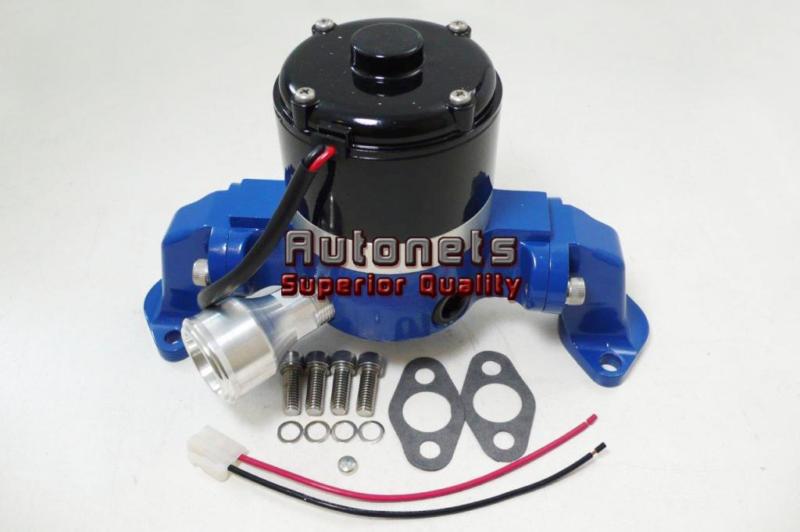 Big block chevy aluminum electric water pump painted blue high flow volume bbc