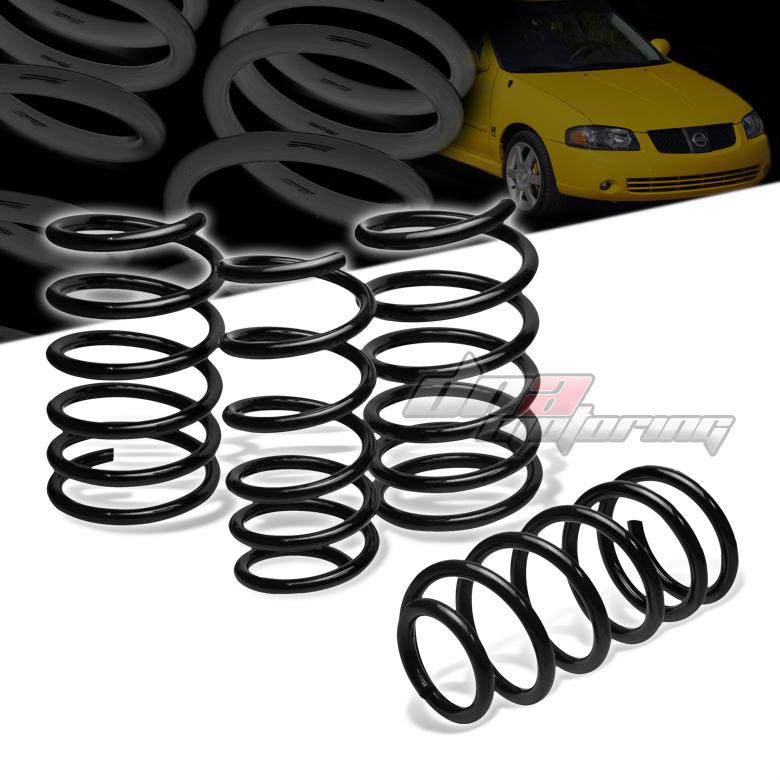 95-99 sentra b14 black 1.9" drop racing suspension lowering springs f285/r235lb